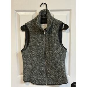 Abercrombie & Fitch Vest Womens Small Gray Fleece Lined Full Zip Collared
